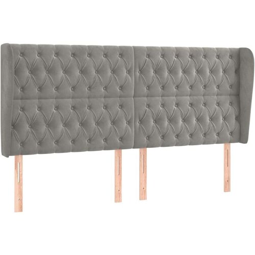  Uzglavlje s u&amp;scaron;ima svjetlosivo 203x23x118/128 cm bar&amp;scaron;unasto Slike