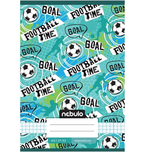NEBULO spajalica bilježnica s natpisom football time, karirani, 27-32, A/5 Slike