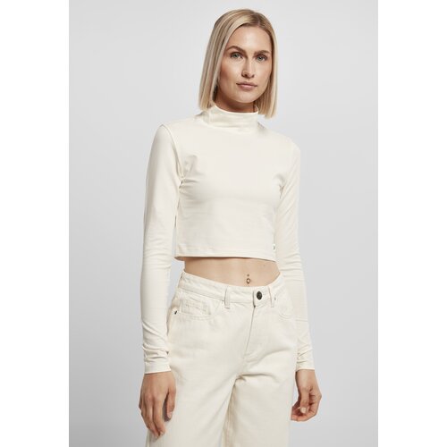 UC Ladies Women&amp;#039;s Organic Cropped Turtelneck Long Sleeve White Sand Slike
