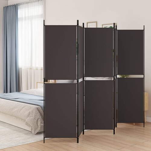 vidaXL Sobna pregrada s 5 panela smeđa 250x180 cm od tkanine Cijene