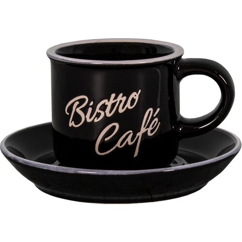 Antic Line Crna zemljana &amp;scaron;alica za espresso Bistro - caf&amp;eacute; - Slike