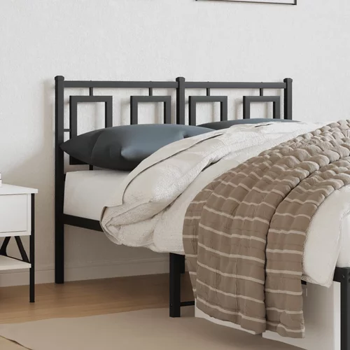 vidaXL Kovinsko posteljno vzglavje črno 120 cm