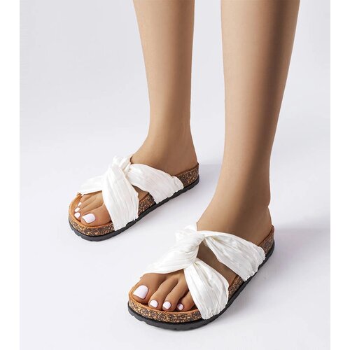 Gemre White flip-flops adorned with Fresne fabric Cene