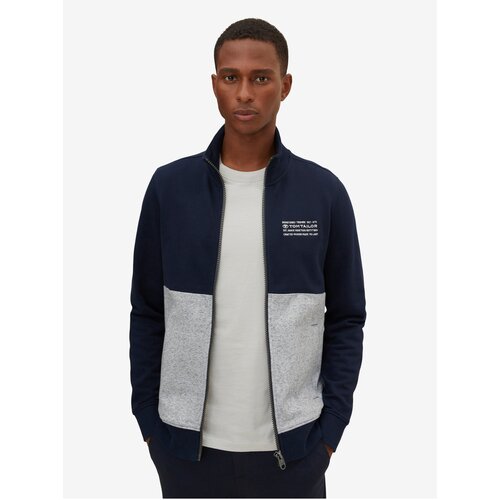 Tom Tailor Grey-blue men&amp;#039;s zippered sweatshirt - Men Slike