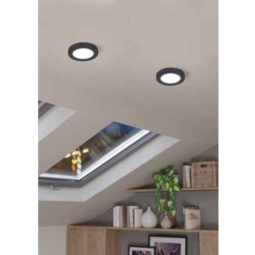 Eglo LED okrogla vgradna svetilka Fueva Flex (5,5 W, &amp;Oslash; x V: 11,7 x 0,2 cm, Črna, Nevtralno bela) Slike