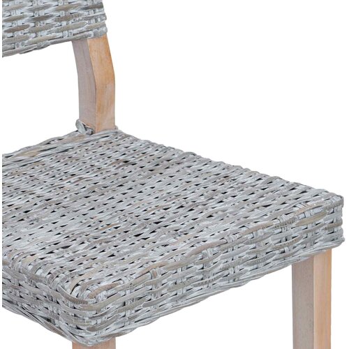  Stolac za blagovanje 2 pcs Kubu Ratan Bijelo pranje Slike