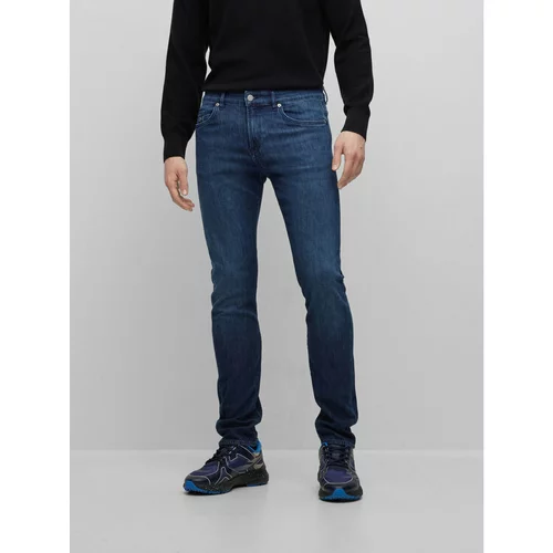 Boss Jeans hlače Delaware3-1 50496188 Mornarsko modra Slim Fit