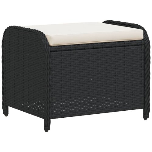 Maison Chic Vrtni stolček - Vrtni stoli z blazino črn 58x46x46 cm poli ratan JS820, (21878576) Slike
