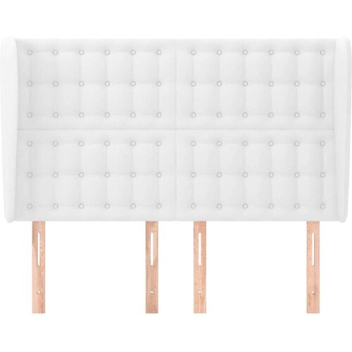  Uzglavlje s u&amp;scaron;ima bijelo 147x23x118/128 cm od umjetne kože Slike