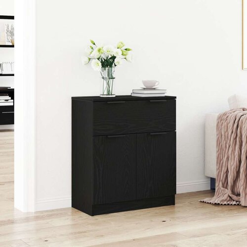  Crni Hrastov Sideboard 60x30x70 cm Konstruirano drvo Cijene