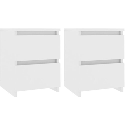 Maison Chic Dvo delni komplet Nočne omarice - Nočne mize bele 30x30x40 cm iverna plo&amp;scaron;ča, (21671048) Slike