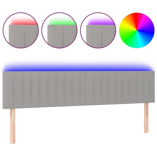 Maison Chic led posteljno vzglavje - vzglavna omarica - nočna omarica svetlo sivo 200x5x78/88 cm blago, (21711877) Slike