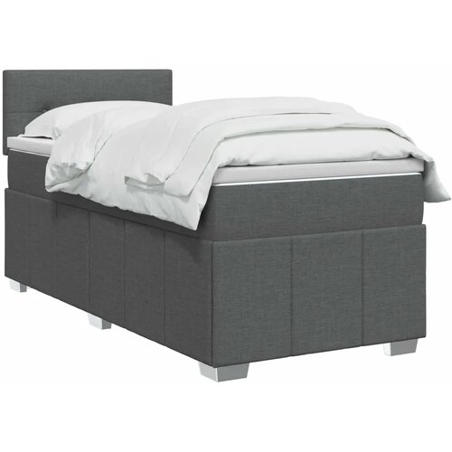  Boxspring krevet s madracem Tamnosiva 90 x 200 cm Tkanina - Tamnosiva 90 x 200 cm Pro&amp;scaron;iveno gumbima Slike