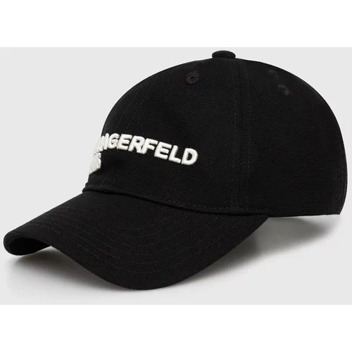 KARL LAGERFELD JEANS Bombažna bejzbolska kapa črna barva, 245D3473