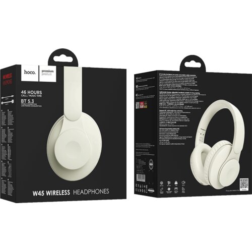 Hoco. Brezžične slu&amp;scaron;alke, Bluetooth - W45 Enjoy, bele Slike