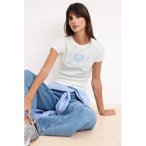 TRENDYOLMILLA Ženska majica TWOSS26TS00166, Bela Cene
