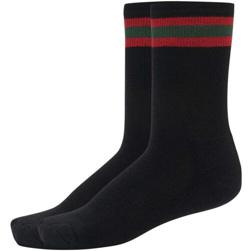 Urban Classics Striped sports socks 2-pack black/fiery red/green Slike