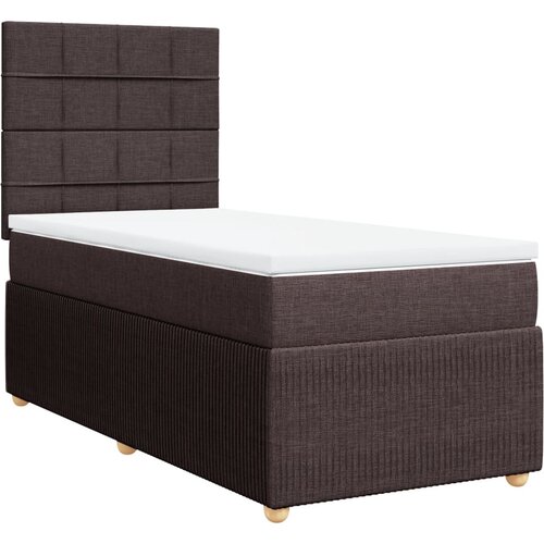 VidaXL Box spring postelja z vzmetnico temno rjava 80x200 cm blago, (21308235) Slike