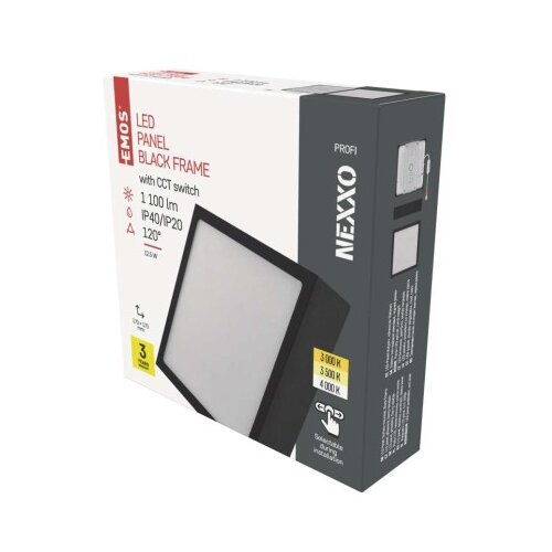 LED svetilo nadometno NEXXO, kvadratno, črno, 12,5W, nastavljiva CCT Cene