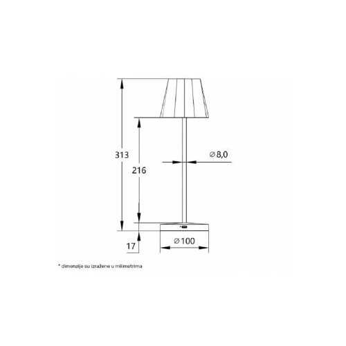 Bb Link 13T25 punjiva stona lampa siva Slike