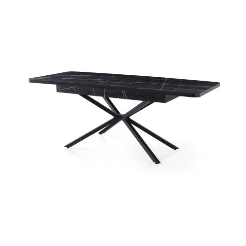 Hanah home Falcon - 2962 BlackWhite Extendable Dining Table Slike