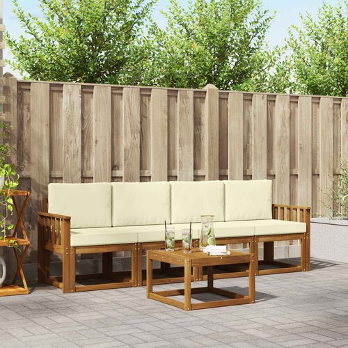  Set vanjskih sofa 5 kom. Prirodna i krem Cene