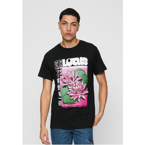 Mister Tee Black T-shirt with lotus flower Slike
