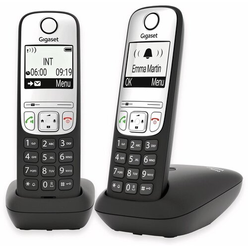 Gigaset A690 Duo Analog telephone Caller ID Black, Silver Slike