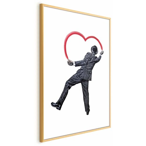  Plakat - Elegant Graffiti Artist 60x90 Zlatni okvir s margom Cene