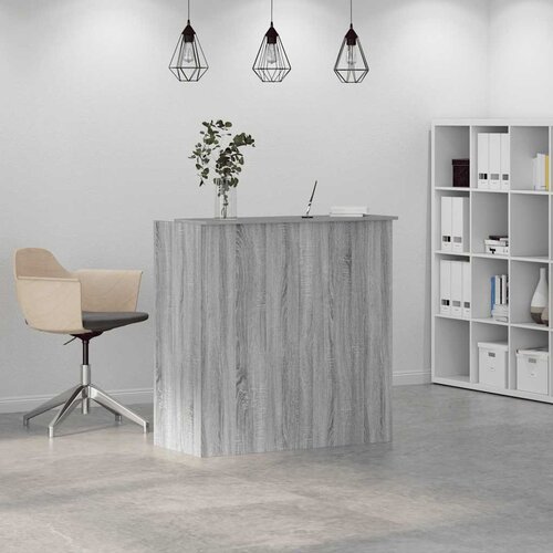  Recepcijski stol 100x50x103,5 cm od konstruiranog drva Siva 100 x 50 x 103.5 cm Slike