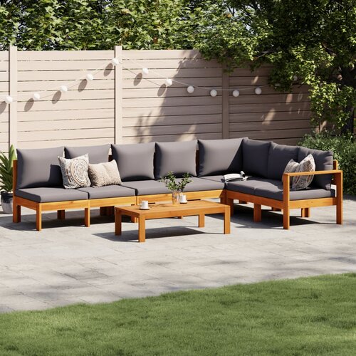VidaXL 5-dijelna set vrtnih sofa od masivnog drva bagrema s jastucima Slike