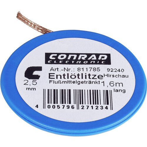 Conrad electronic 907102 odspajkalna pletenica dolžina 1.6 m širina 2.5 mm nosilec-podajalnik, (20429312) Cene