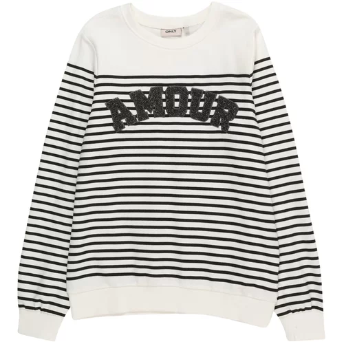 Kids_Only Sweater majica 'FENNY' crna / bijela