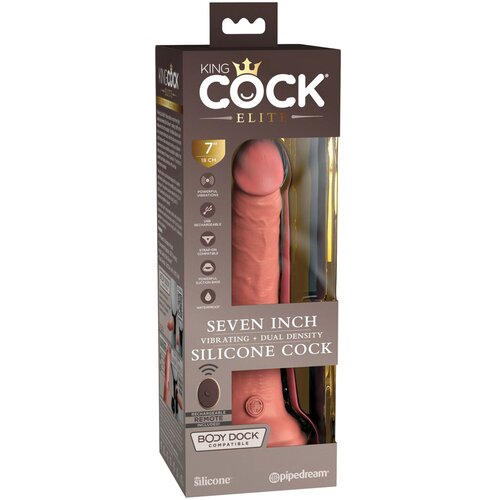 Pipedream King Cock 7" Elite Dual density Vibrator, 10 režima vibracije, Vodootporan, 17.8 cm Cene