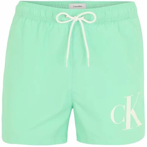 Calvin Klein Swimwear Kratke kopalne hlače svetlo zelena / bela