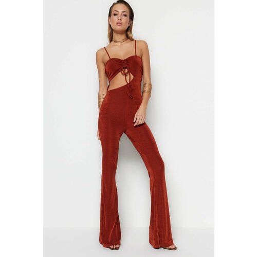 Trendyol Jumpsuit - Brown - Fitted Cene