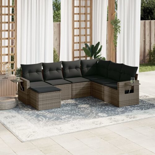 vidaXL 7-dijelni set vrtnih sofa sivi od poliratana Cijene