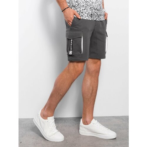 Ombre Men's shorts with cargo pockets - dark grey Slike