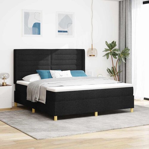  s opruga kutije s LED trakama Crna 180 x 200 cm tkanina Cijene