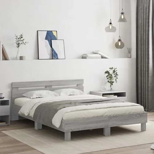 Furnova Posteljni okvir z vzglavjem siva sonoma 140x200 cm inž. les, (21935810) Furnova Posteljni okvir z vzglavjem siva sonoma 140x200 cm inž. les, (21935810)