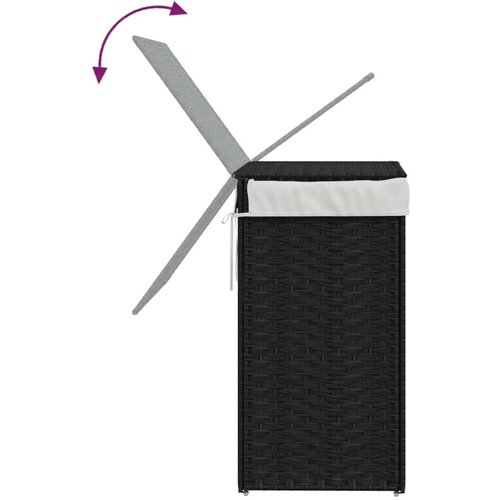 VidaXL Ko&amp;scaron;ara za rublje s poklopcem crna 46 x 33 x 60 cm od poliratana Slike