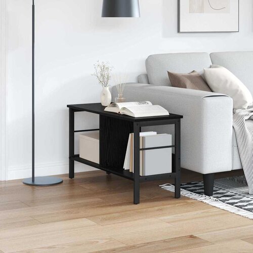 vidaXL Polica Crni hrast 82 x 32 x 47 cm Konstruirano drvo Cijene