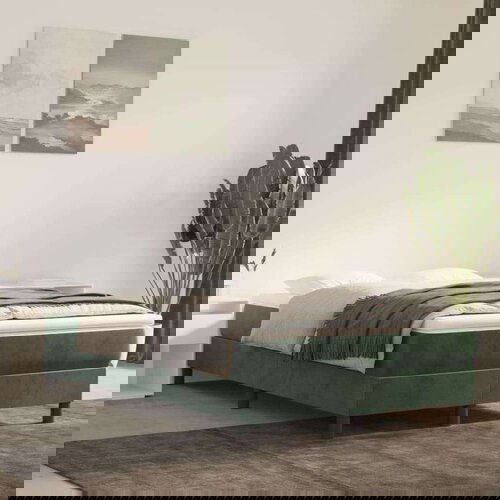 Box spring krevet s madracem tamnozeleni 120x200 cm bar&amp;scaron;unasti Slike
