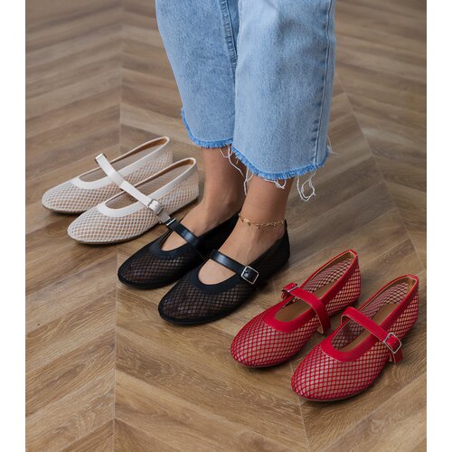 D/CEO Red mesh ballet flats with a buckle Turina Slike