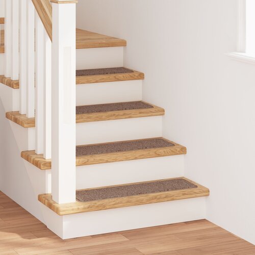 VidaXL preproga za stopnice Rjava Polipropilen 20 x 75 cm Slike