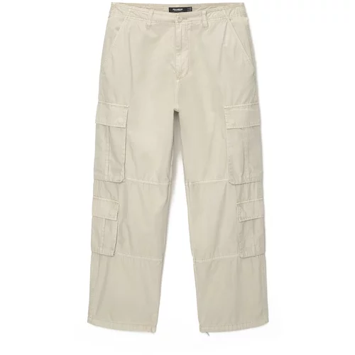 Pull&Bear Cargo hlače prljavo bijela