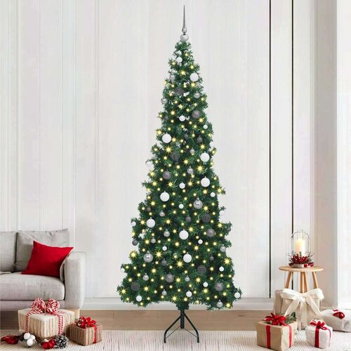 vidaXL Korner Umjetno Božićno Drvo Zelena 240 cm PVC i metal Cene