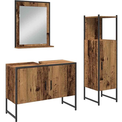  Set namje&amp;scaron;taja za kupaonicu 3 kom. Smeđa 33 x 33 x 113.5 cm Slike