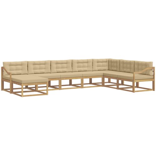 Set vanjskih sofa 8 kom. Bijela i bež 404 x 245,5 x 73 cm Slike