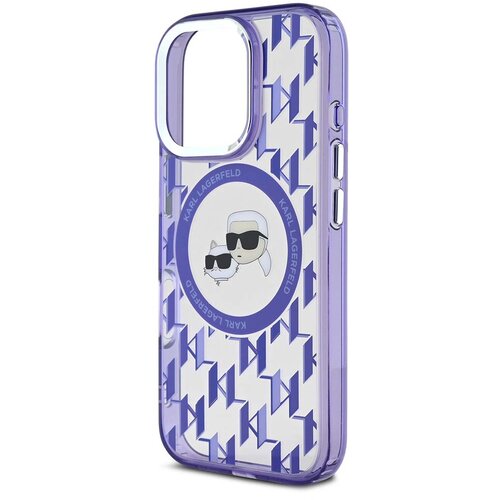 Karl Lagerfeld Ohi&scaron;je za iPhone 16 Pro, združljivo z glavama MagSafe IML Monogram serije K in CH, Vijolična, (5000015209) Cene